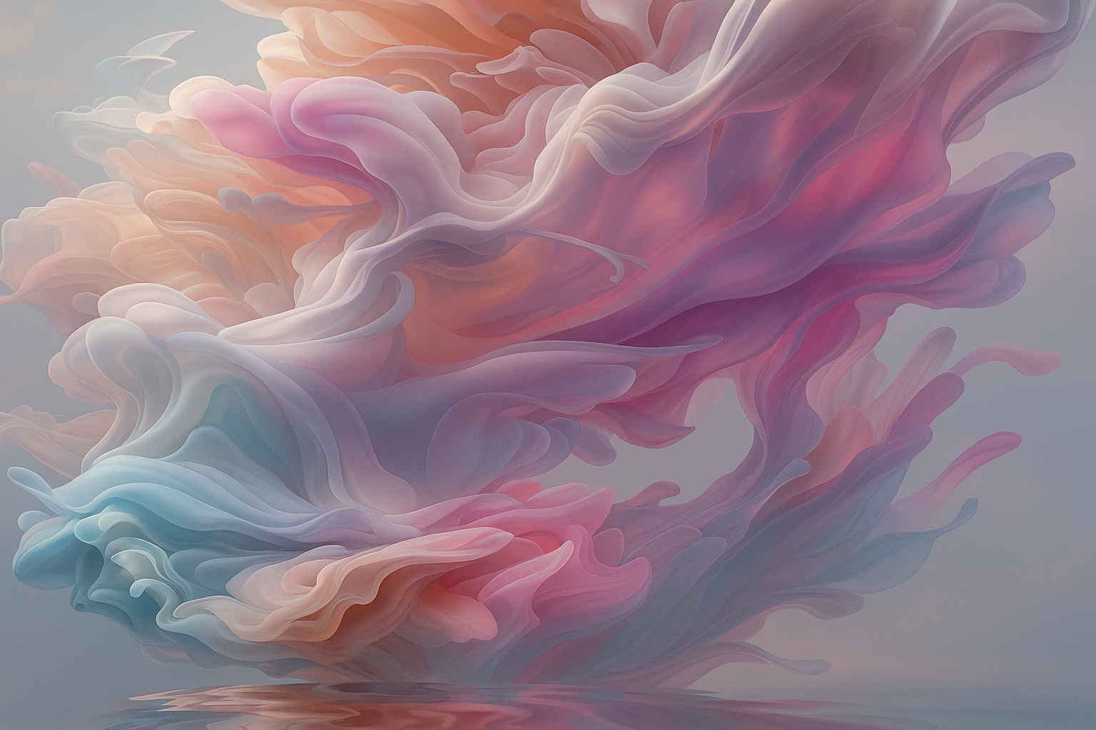 Flowing abstract gradient background in purple, pink, orange and blue tones